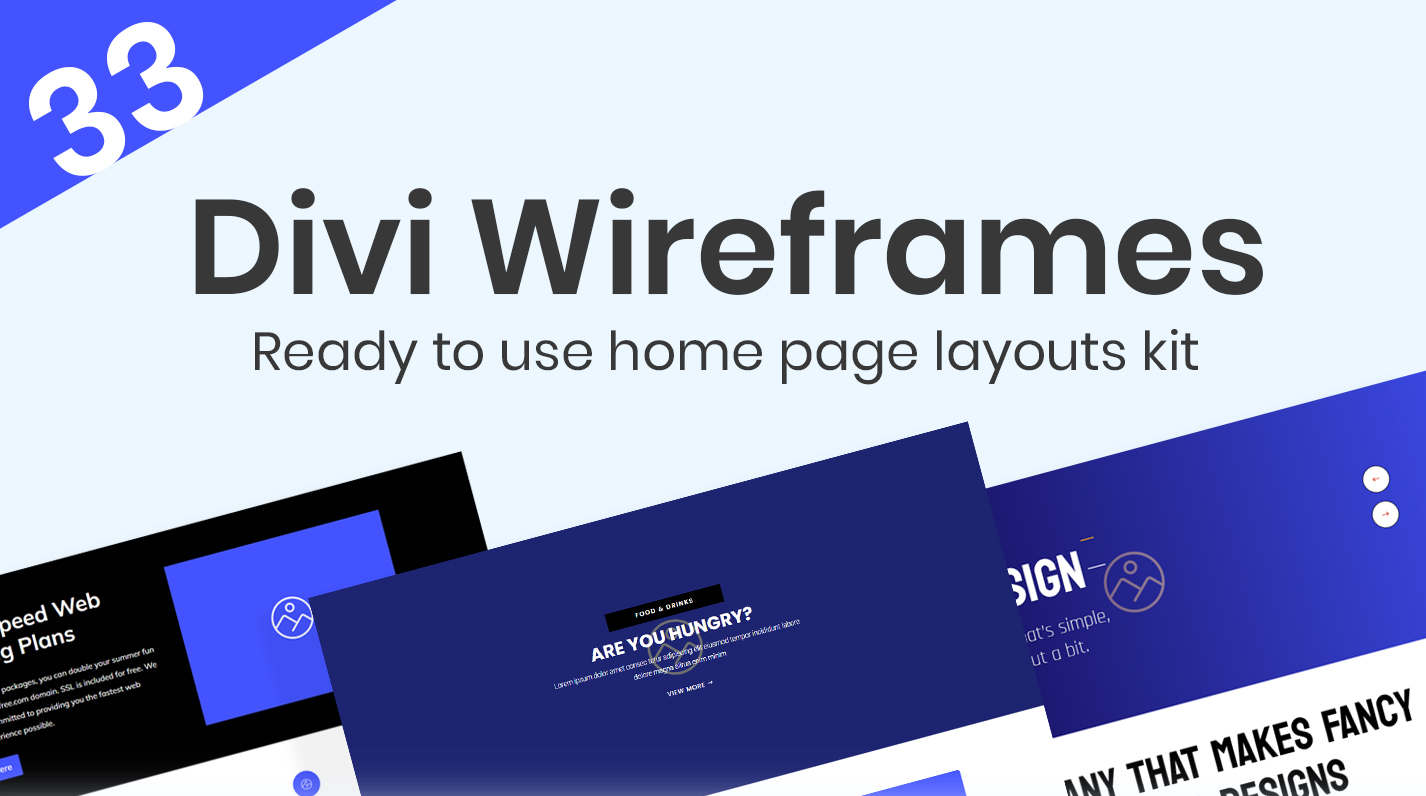 Divi Wireframe Landing Pages Kit